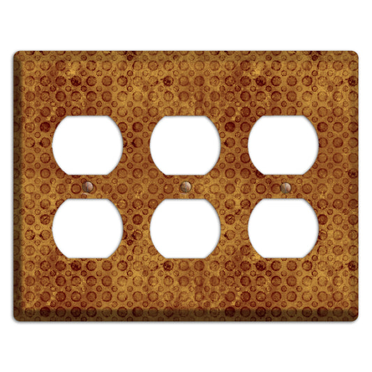 Maroon Circles 3 Duplex Wallplate