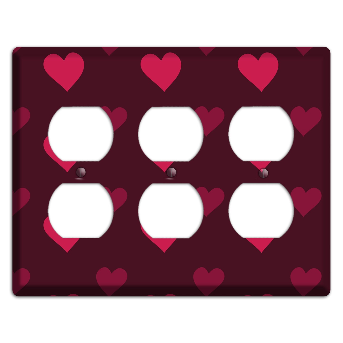 Tiled Large Hearts 3 Duplex Wallplate