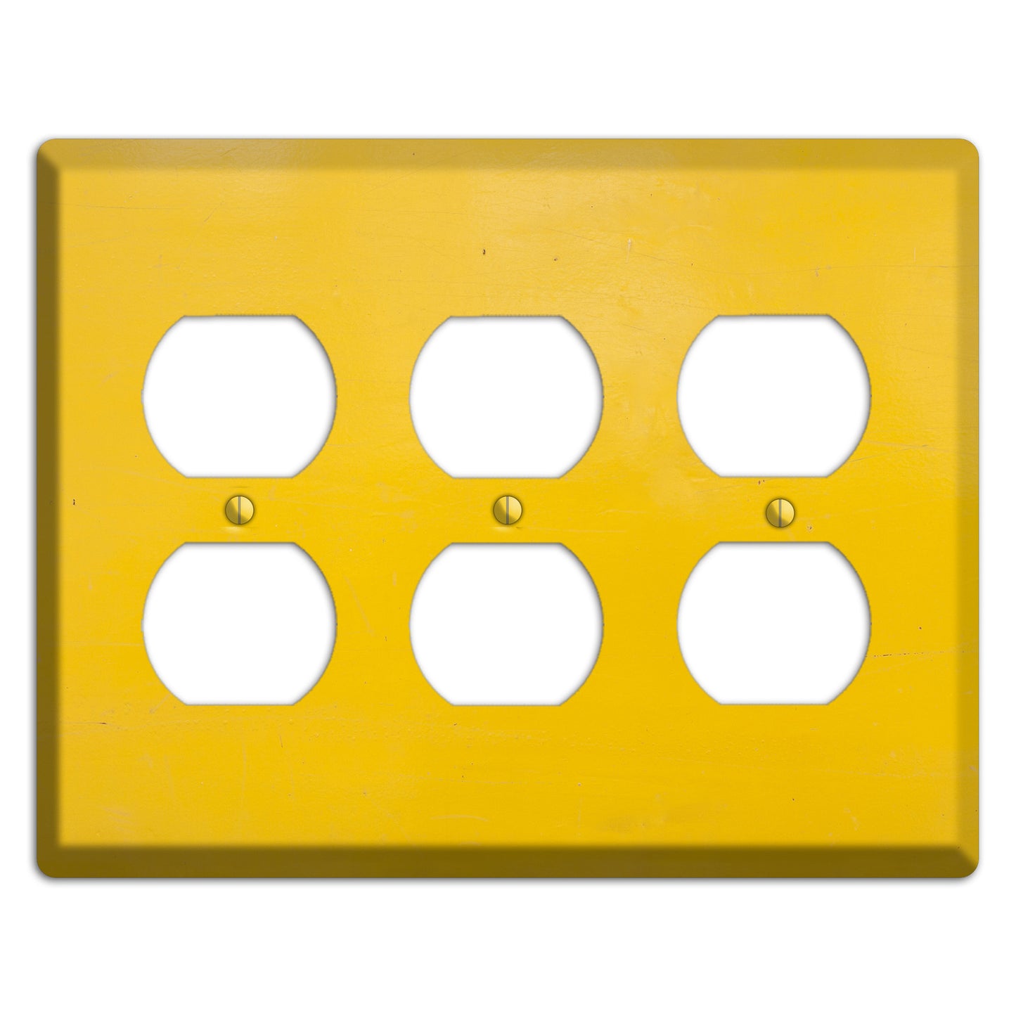 Bright Yellow Concrete 3 Duplex Wallplate