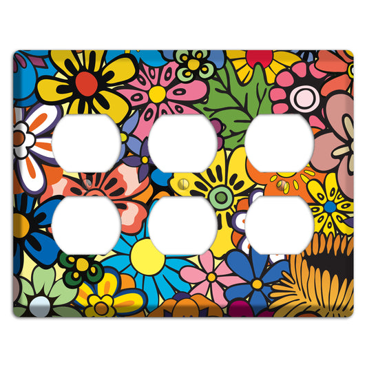 Flower Power 3 Duplex Wallplate