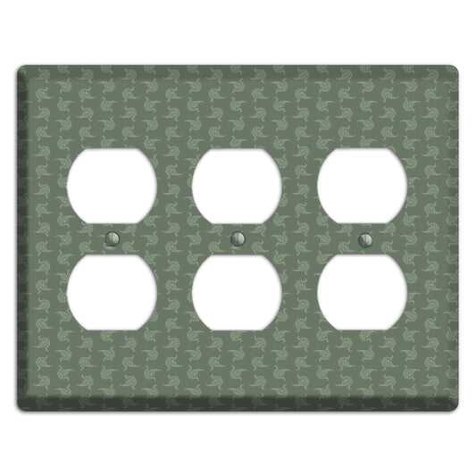 Moss Tiny Trefoil Cartouche 3 Duplex Wallplate