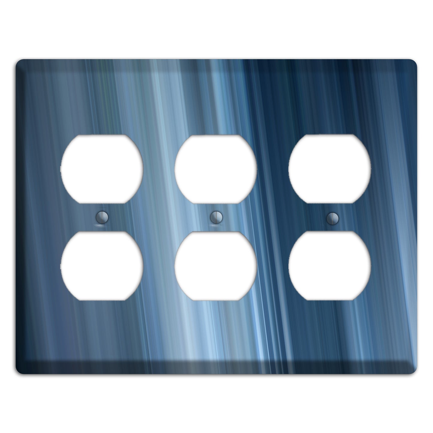 Brushed Blue Stripes 3 Duplex Wallplate