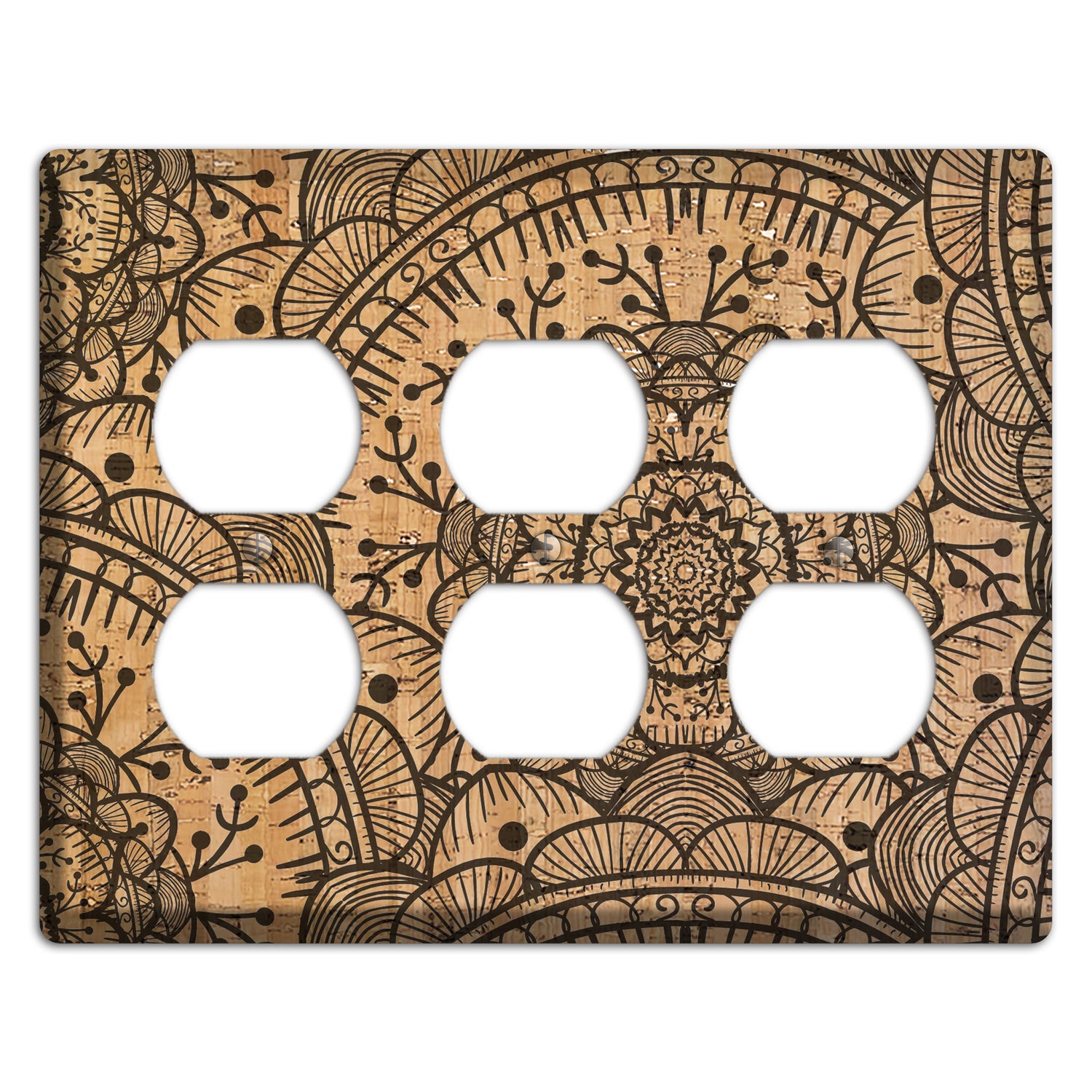 Mandala Cork 3 Duplex Wallplate