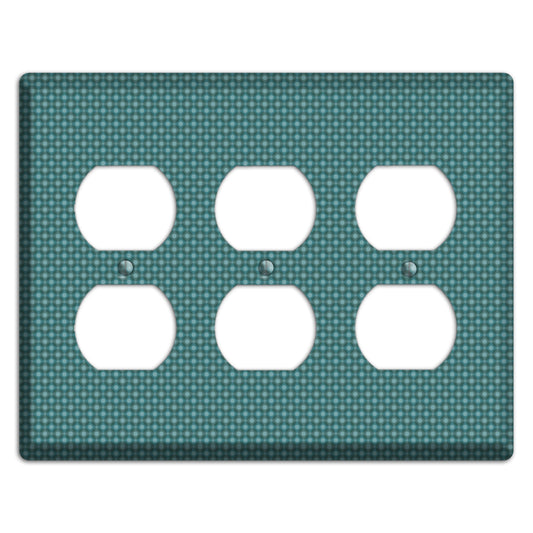 Multi Turquoise Checkered Concentric Circles 3 Duplex Wallplate