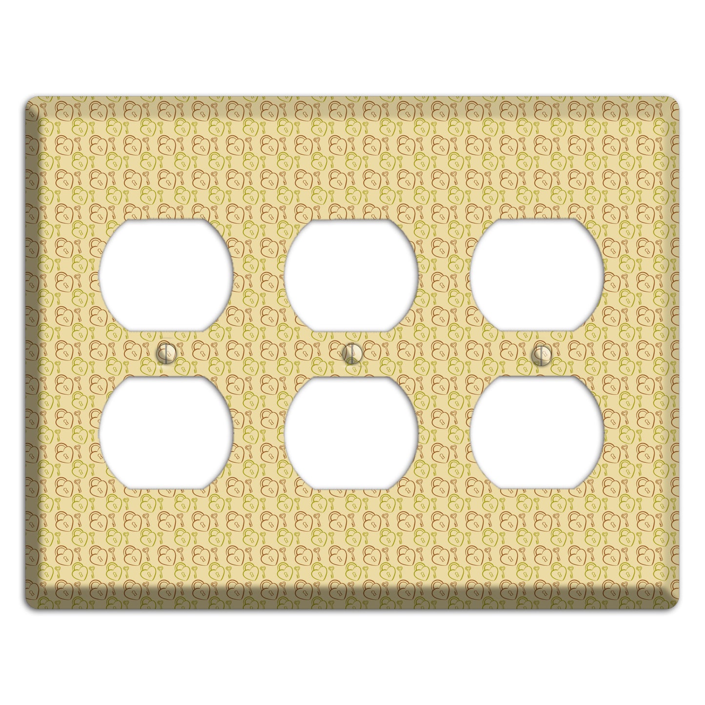 Heart Padlock with Key 3 Duplex Wallplate