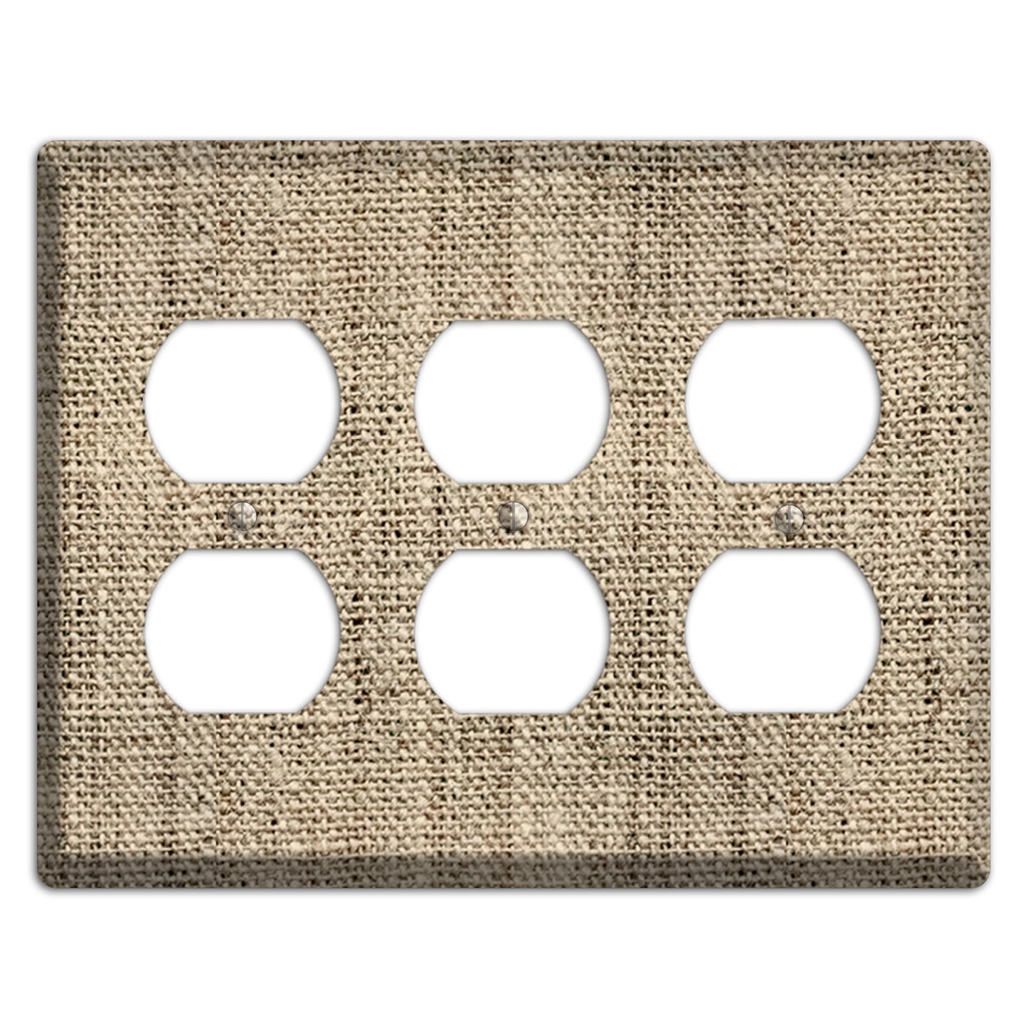 Hillary Burlap 3 Duplex Wallplate