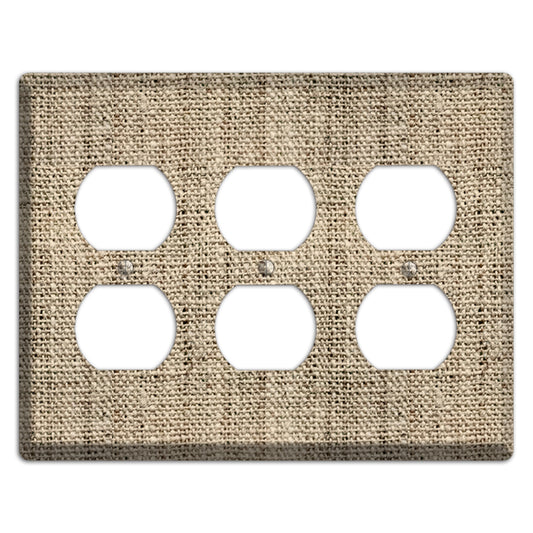 Hillary Burlap 3 Duplex Wallplate