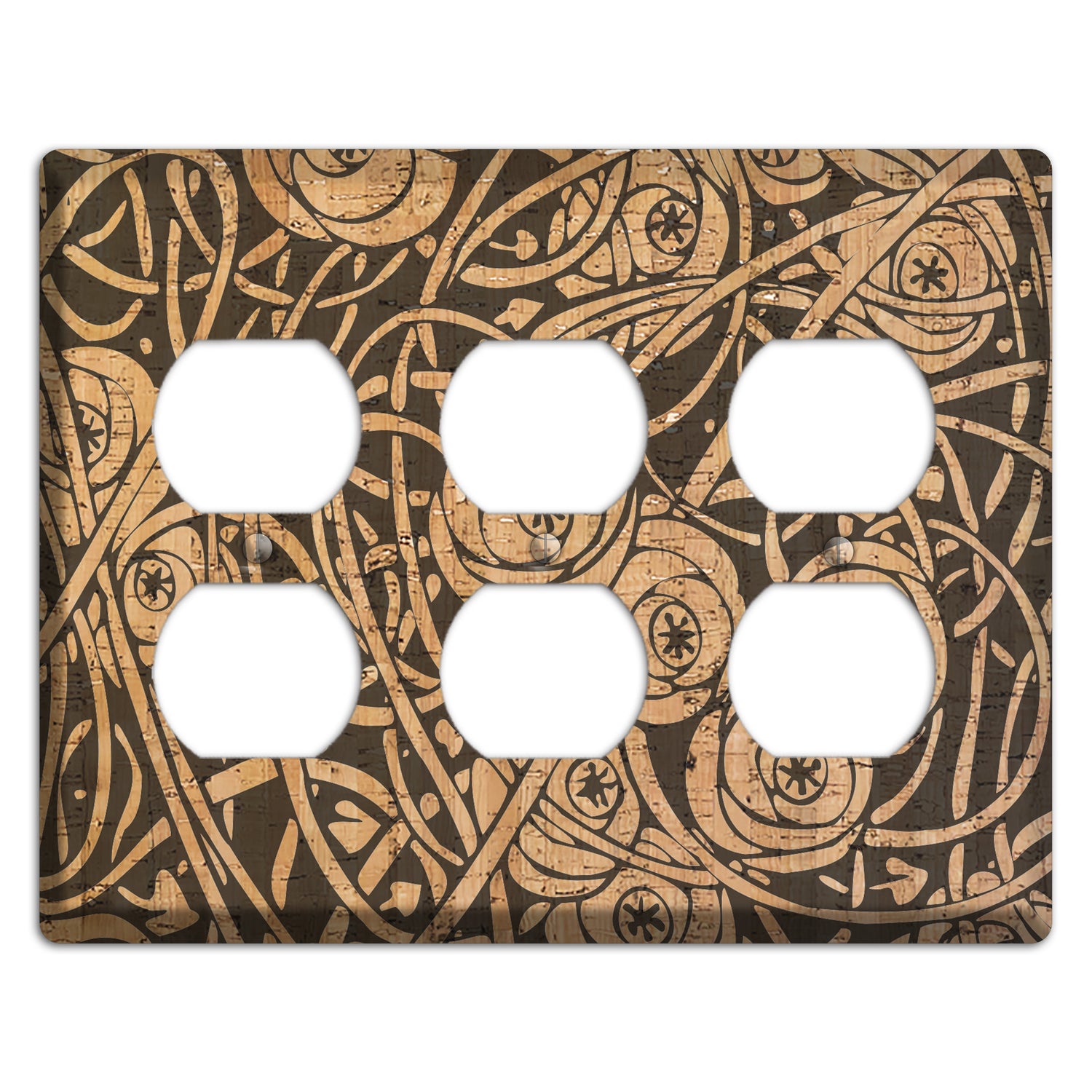 Deco Floral Cork 3 Duplex Wallplate