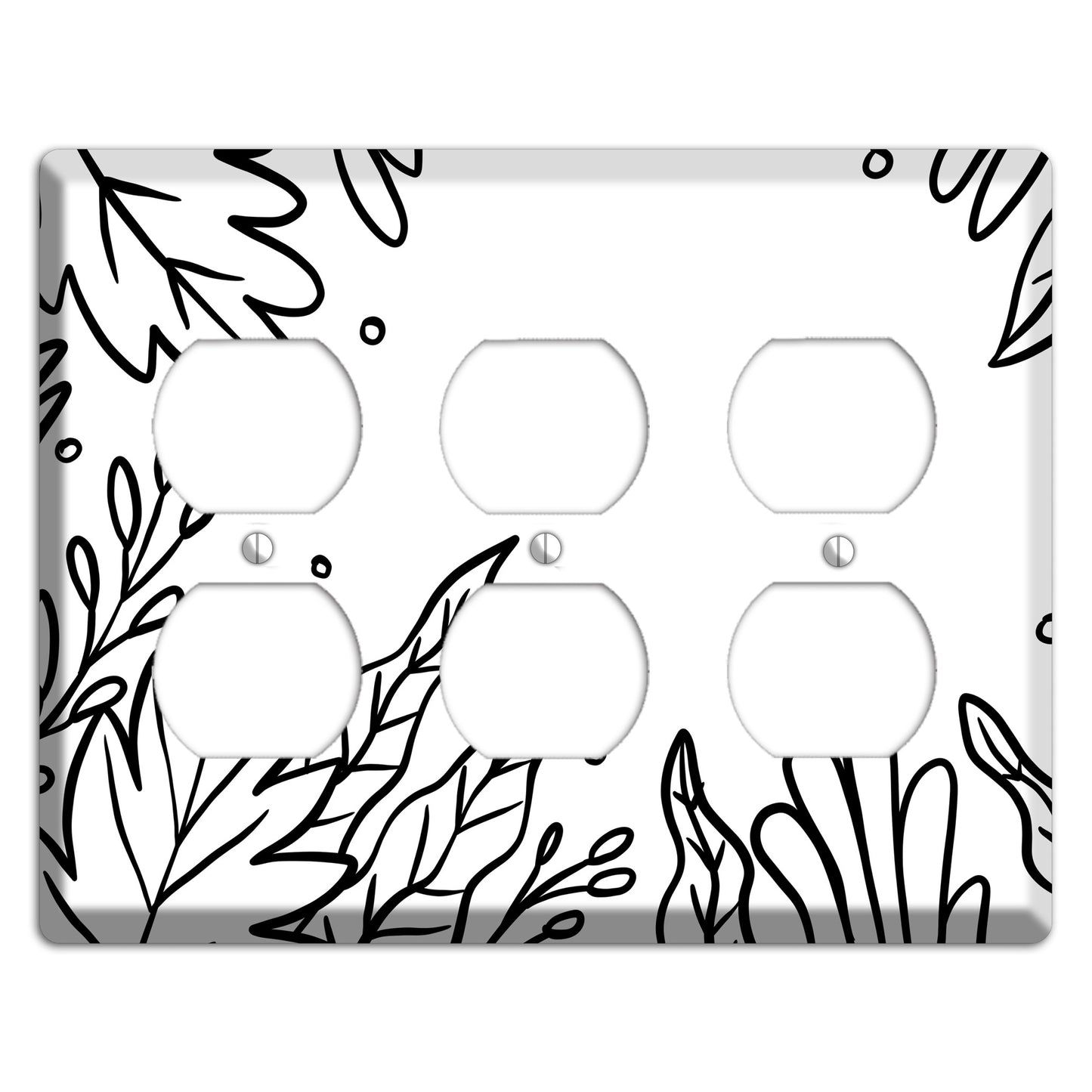 Hand-Drawn Floral 12 3 Duplex Wallplate