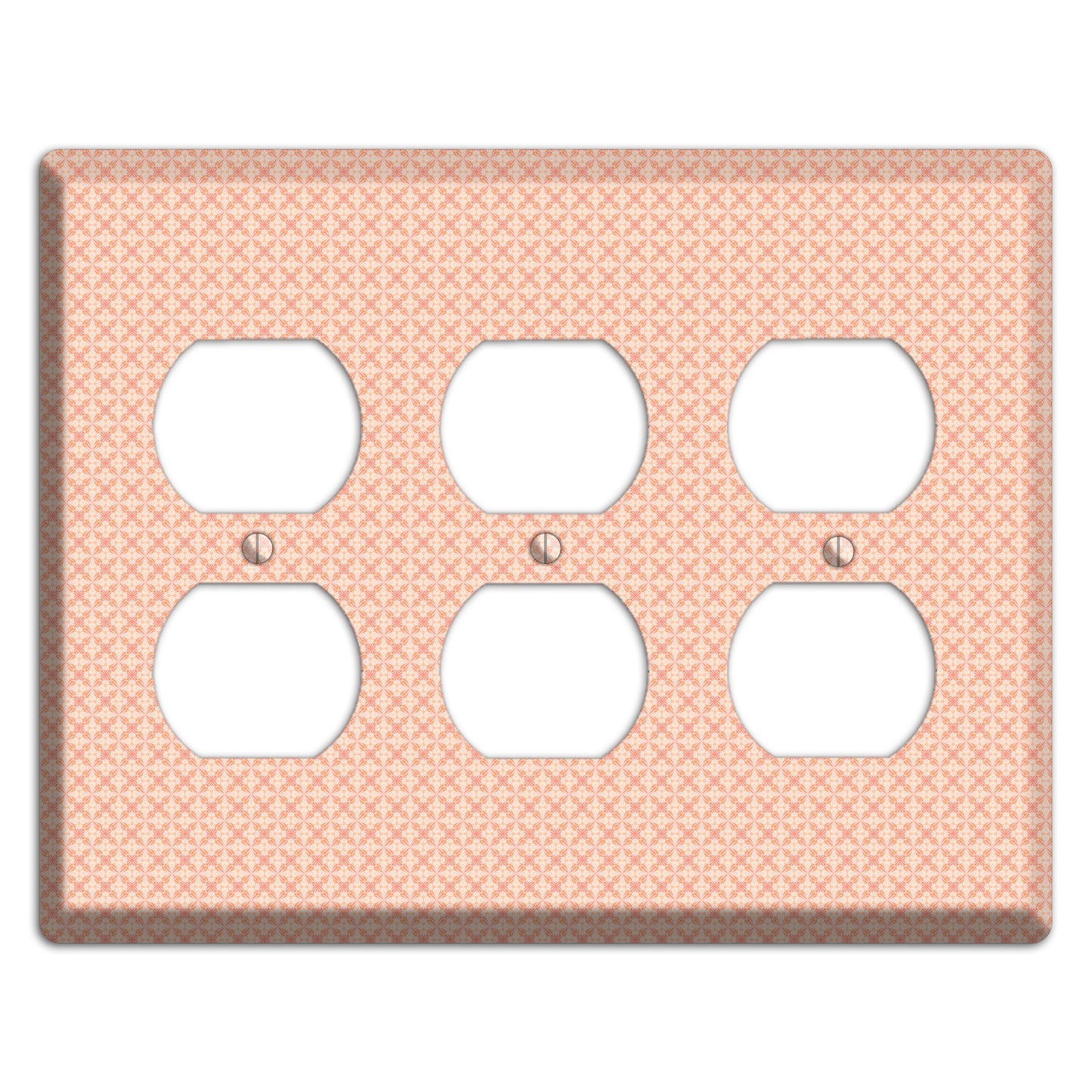 Peach Quatrefoil 3 Duplex Wallplate