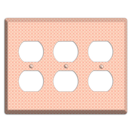 Peach Quatrefoil 3 Duplex Wallplate