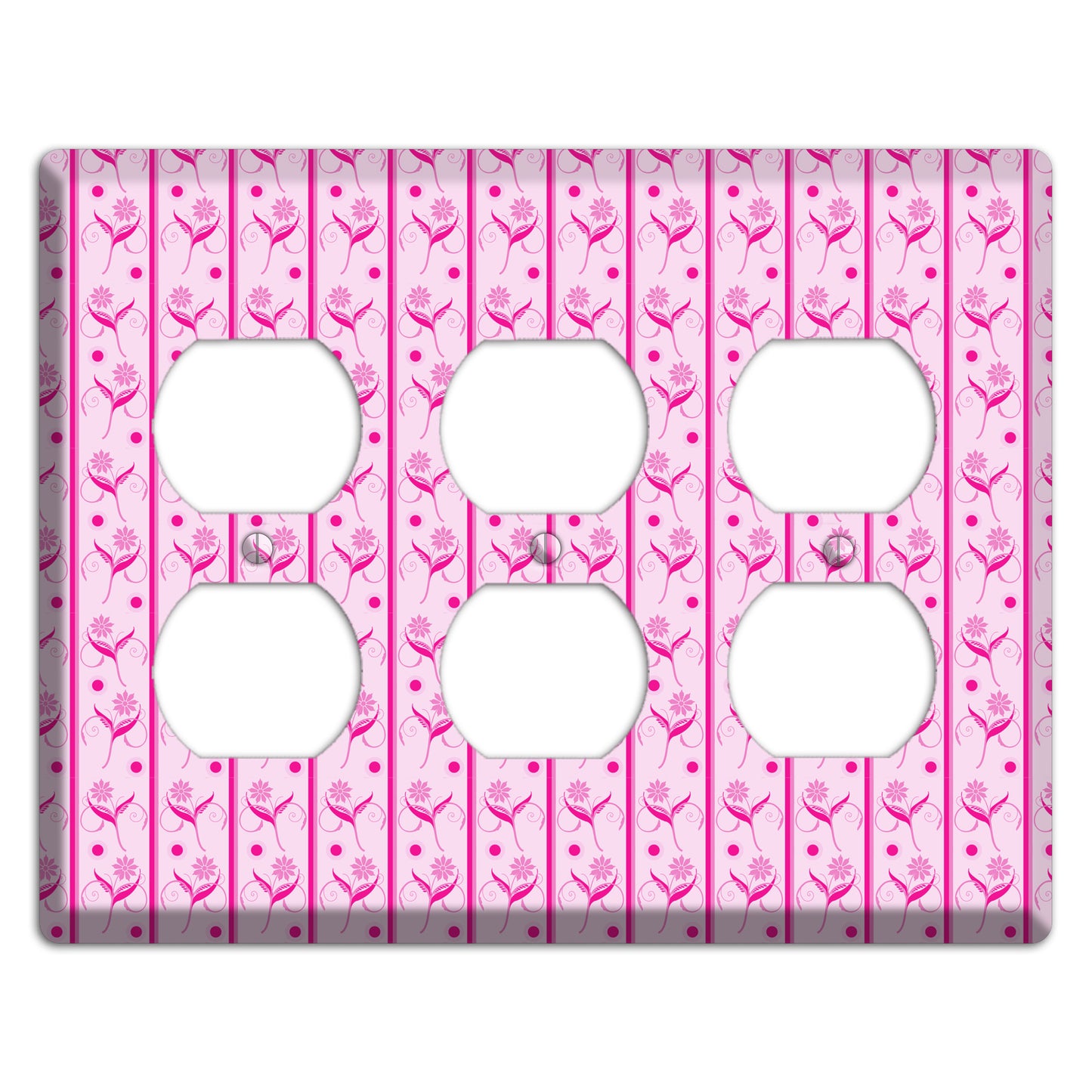 Pink Floral Pattern 3 Duplex Wallplate