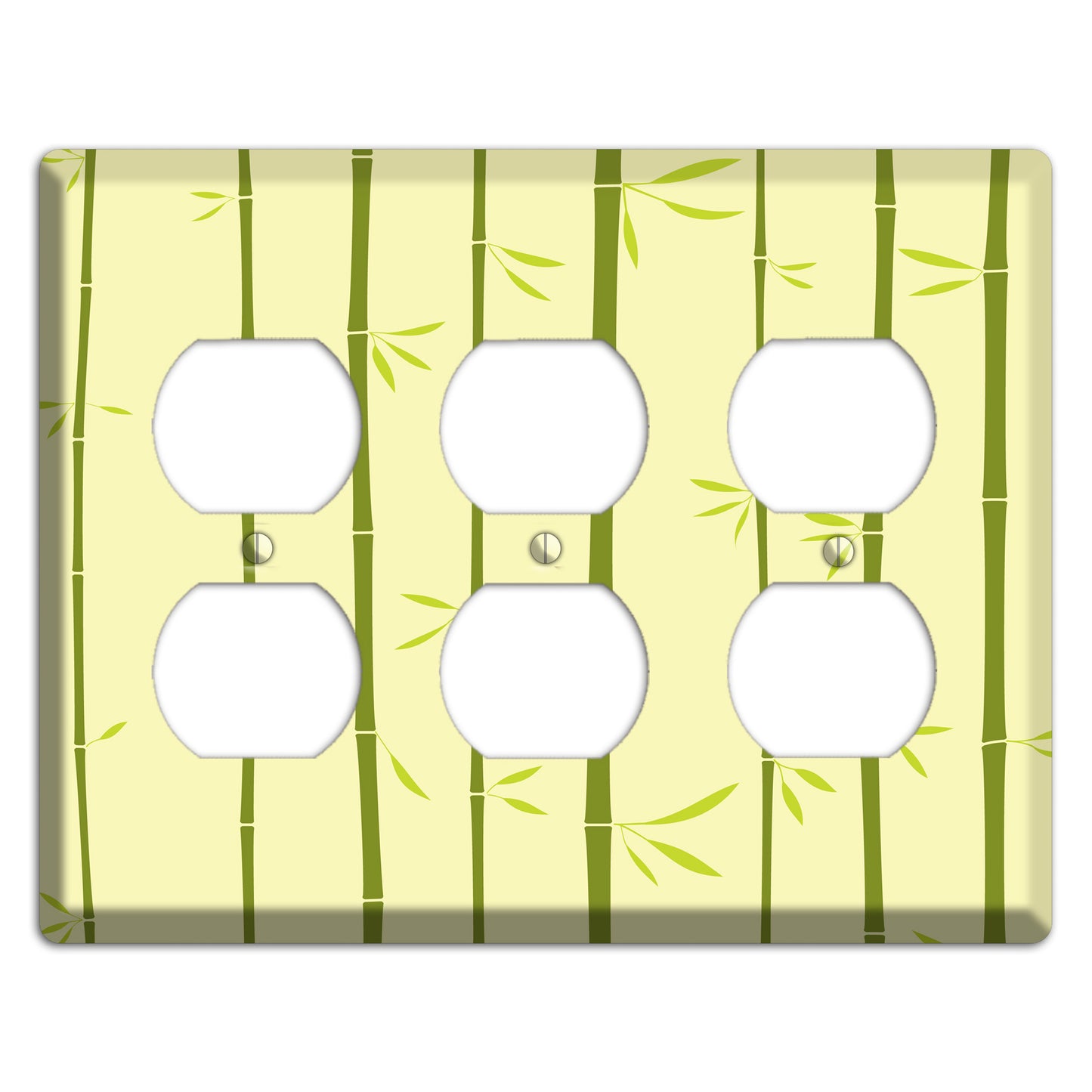 Yellow and Green Bamboo 3 Duplex Wallplate