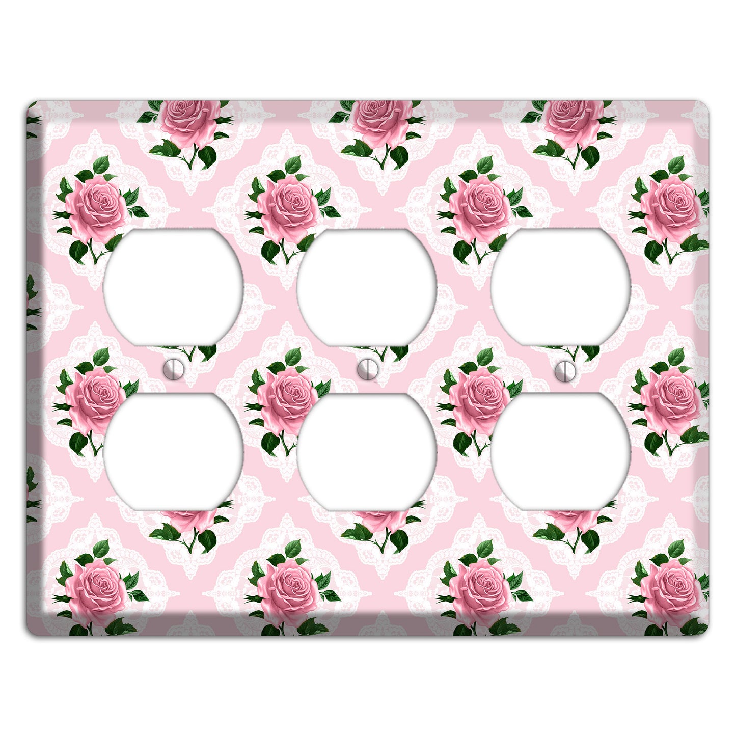 Pink Rose Doily 3 Duplex Wallplate