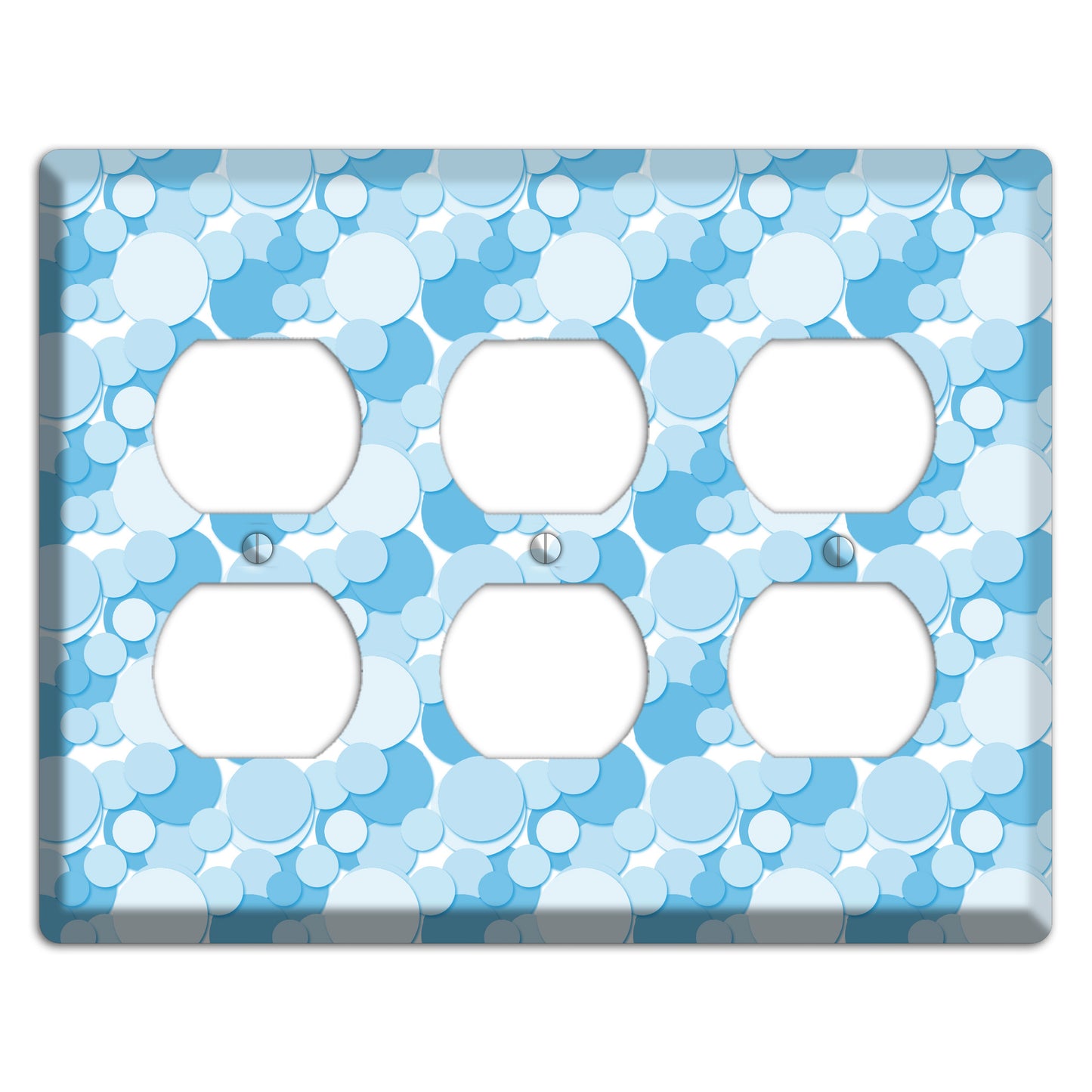 Multi Blue Bubble Dots 3 Duplex Wallplate