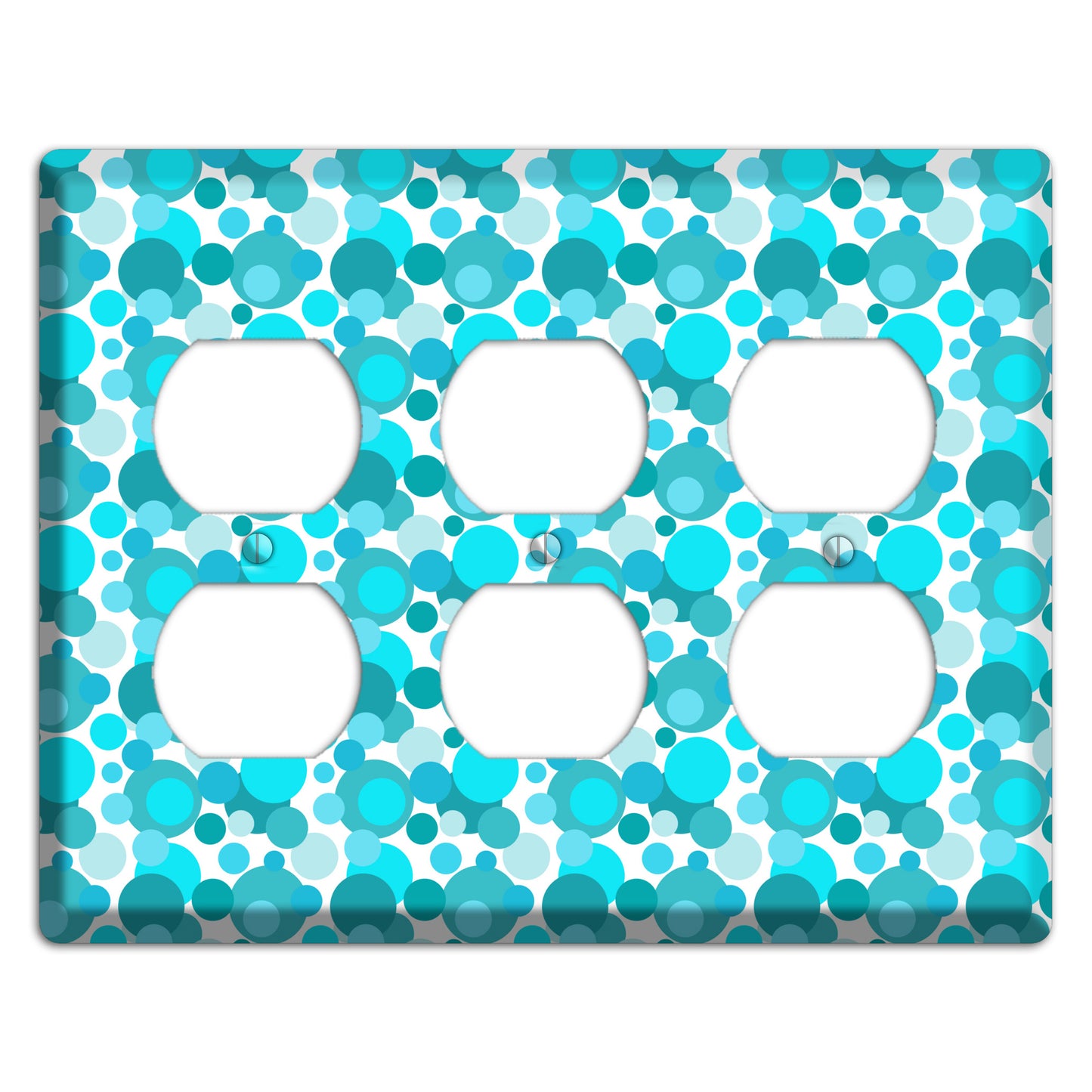 Multi Turquoise Bubble Dots 3 Duplex Wallplate