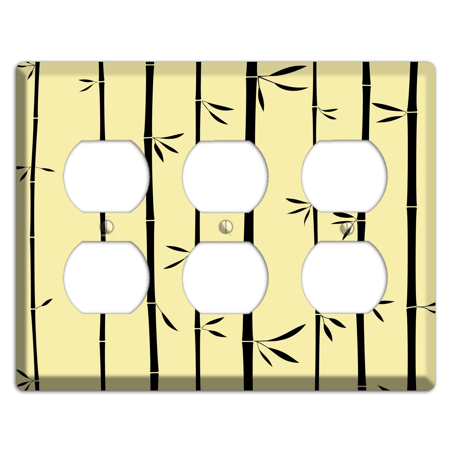 Yellow and Black Bamboo 3 Duplex Wallplate