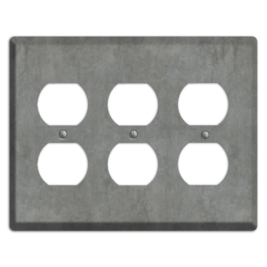 Stucco Grey 3 Duplex Wallplate