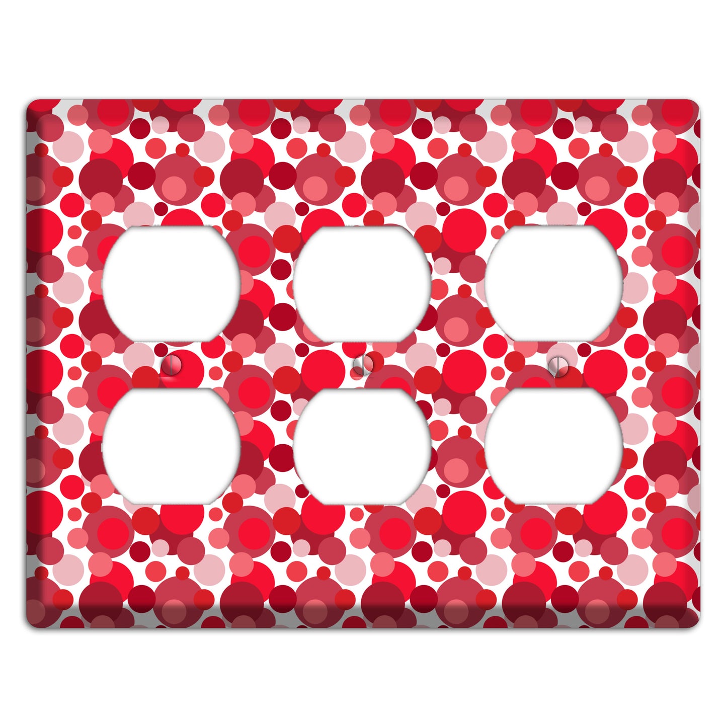 Multi Red Bubble Dots 3 Duplex Wallplate