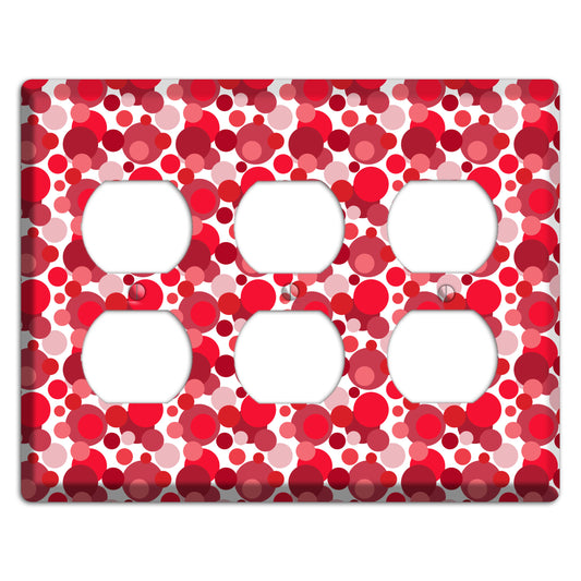 Multi Red Bubble Dots 3 Duplex Wallplate