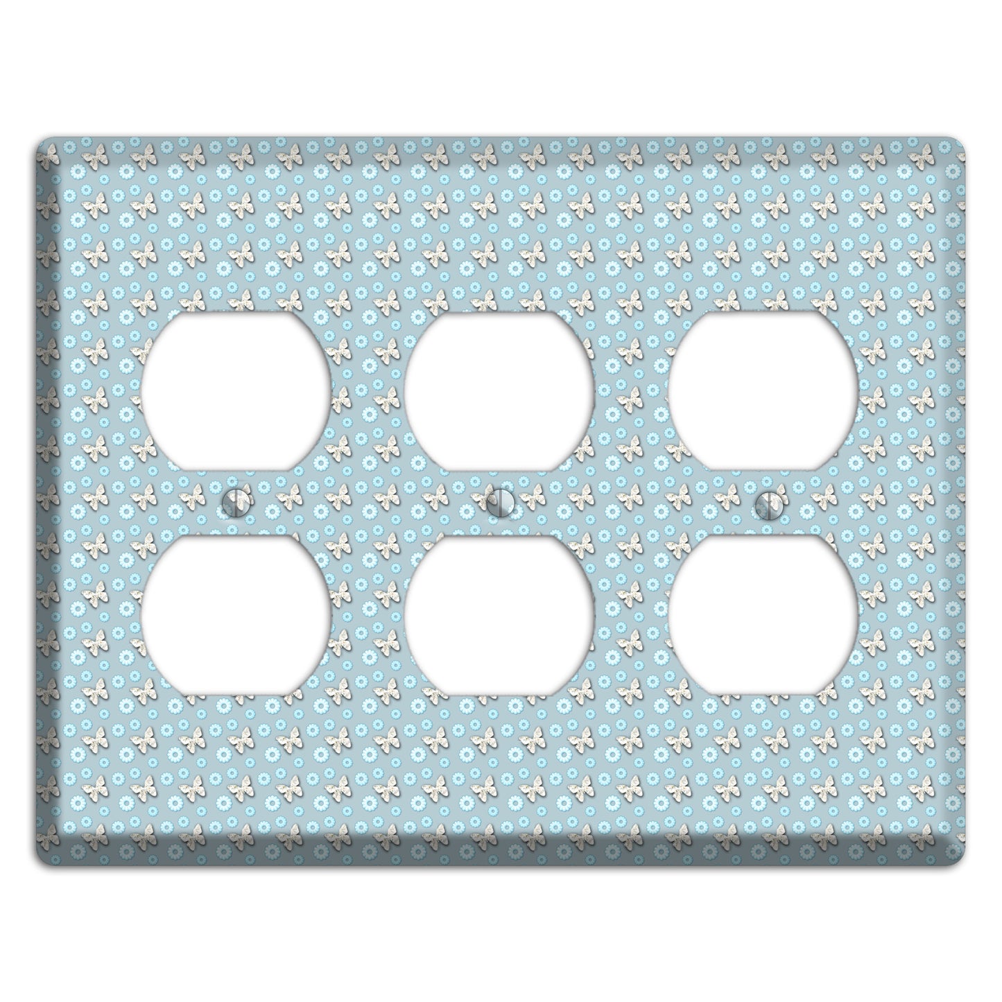 Blue with Butterflies 3 Duplex Wallplate