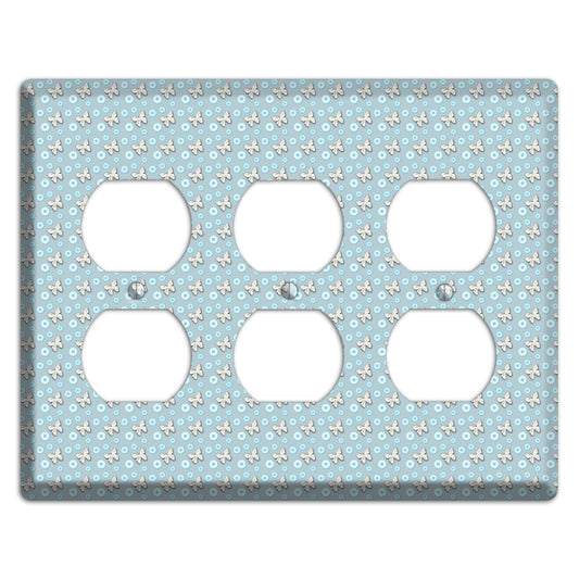 Blue with Butterflies 3 Duplex Wallplate