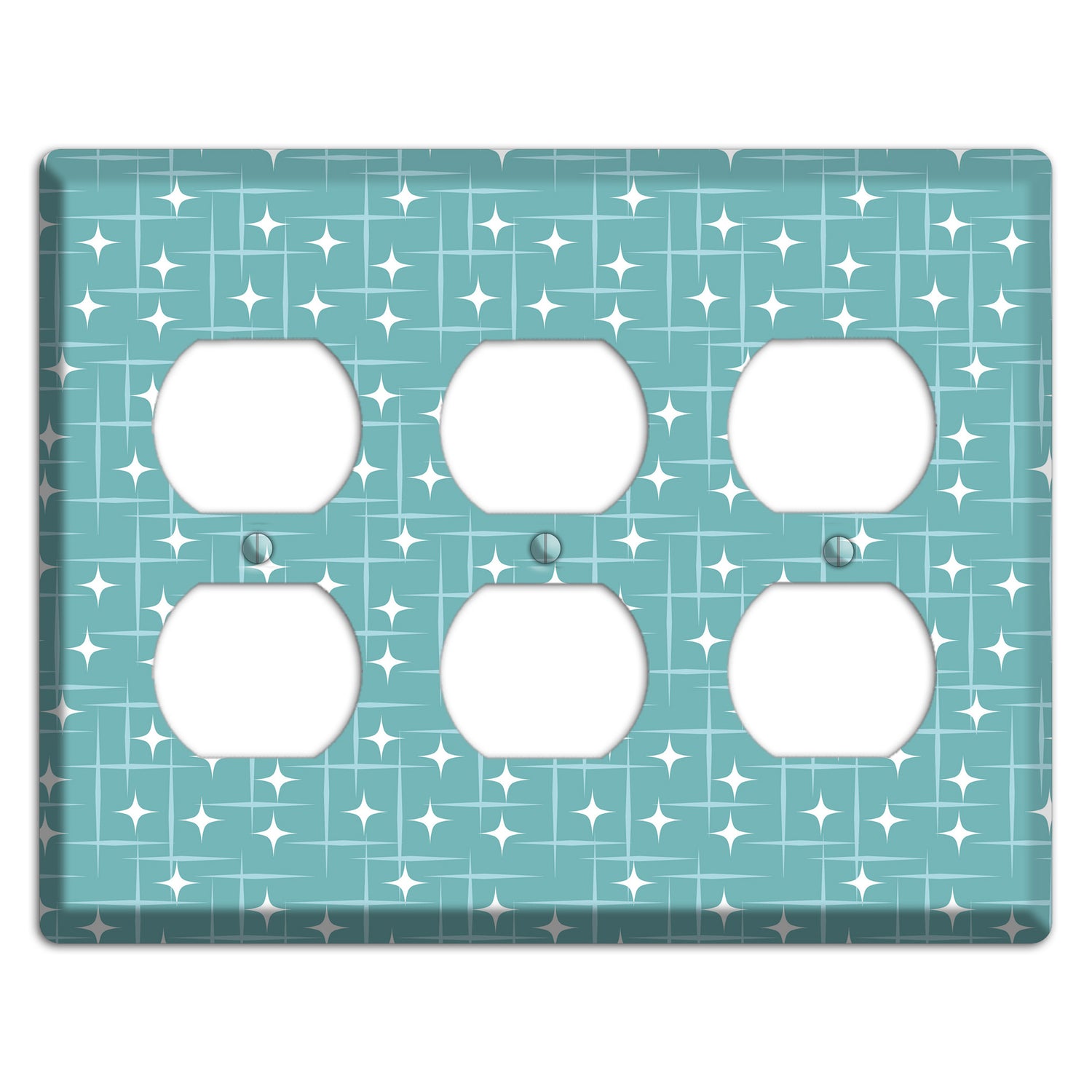 Blue Star Burst 3 Duplex Wallplate