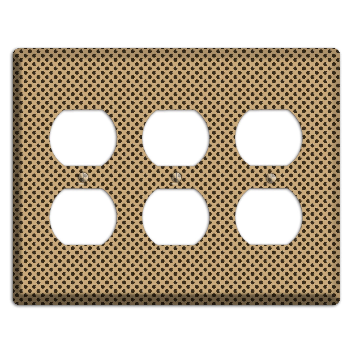 Beige with Brown Polka Dots 3 Duplex Wallplate