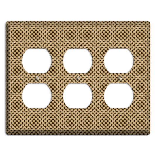 Beige with Brown Polka Dots 3 Duplex Wallplate