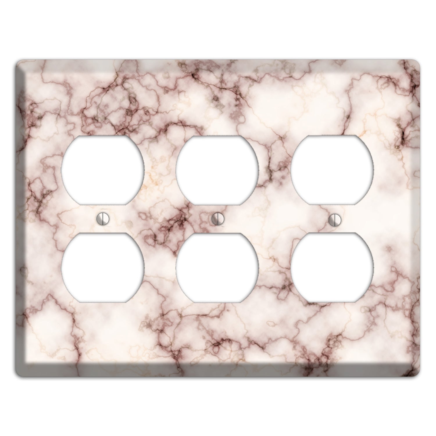 Burgundy Stained Marble 3 Duplex Wallplate