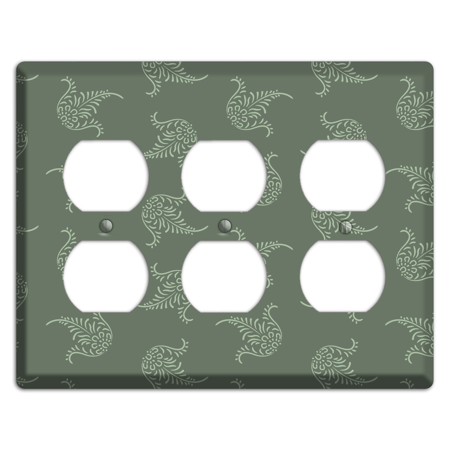 Moss Trefoil Cartouche 3 Duplex Wallplate