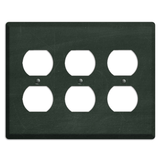 Chalk Black 3 Duplex Wallplate