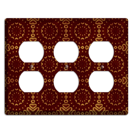 Maroon Grunge Suzani 3 3 Duplex Wallplate