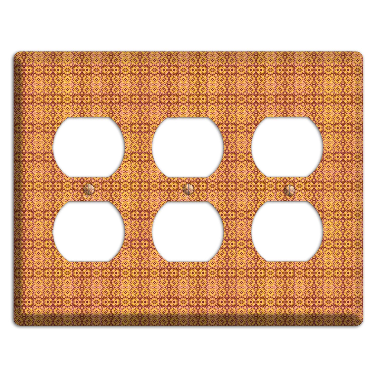 Multi Orange Arabesque 3 Duplex Wallplate