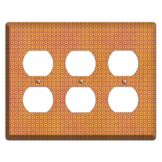 Multi Orange Arabesque 3 Duplex Wallplate