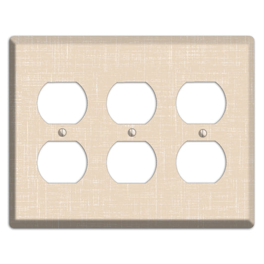 Double Spanish White Neutral Texture 3 Duplex Wallplate