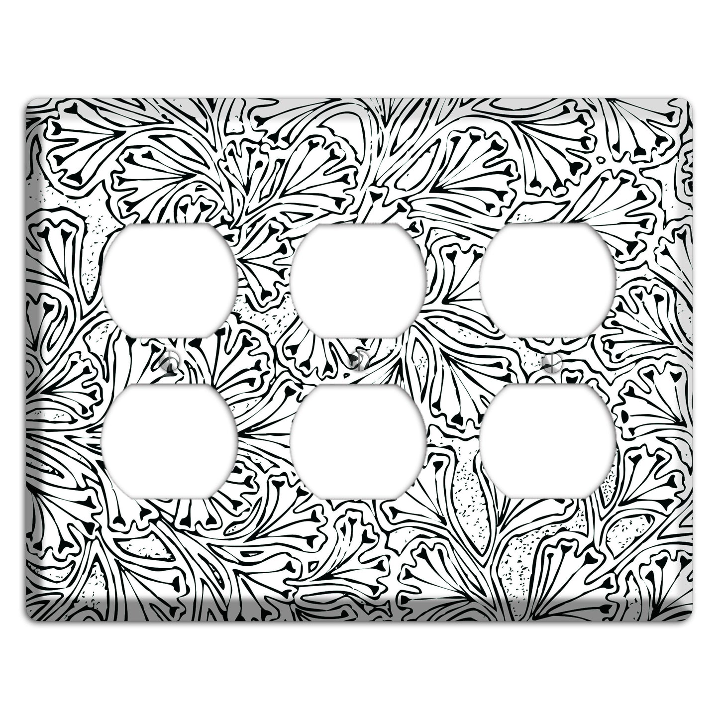 Deco Olive Interlocking Floral 3 Duplex Wallplate