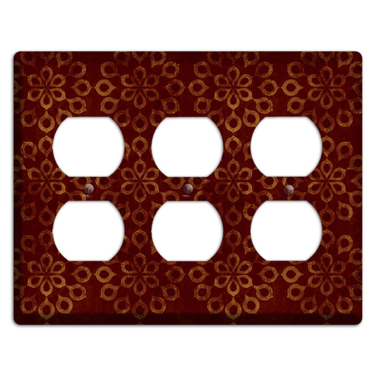 Maroon Grunge Suzani 3 Duplex Wallplate