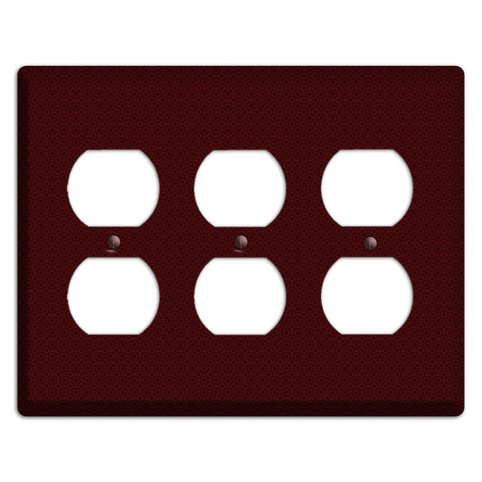 Maroon Tiny Checkered Foulard 3 Duplex Wallplate