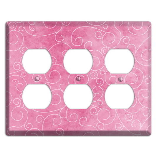 Kobi Pink Texture 3 Duplex Wallplate