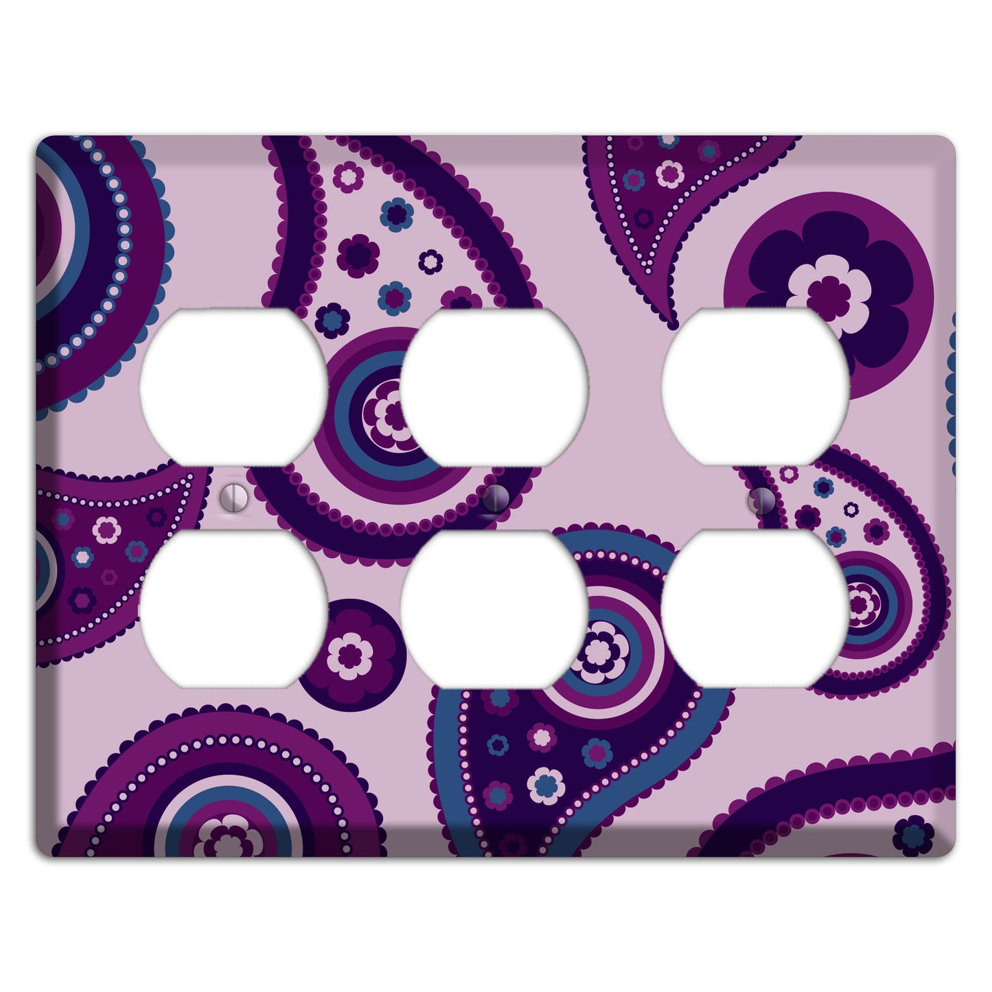 Light Purple Pailsey 3 Duplex Wallplate