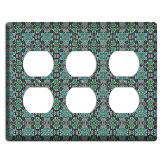 Green Tapestry 3 Duplex Wallplate