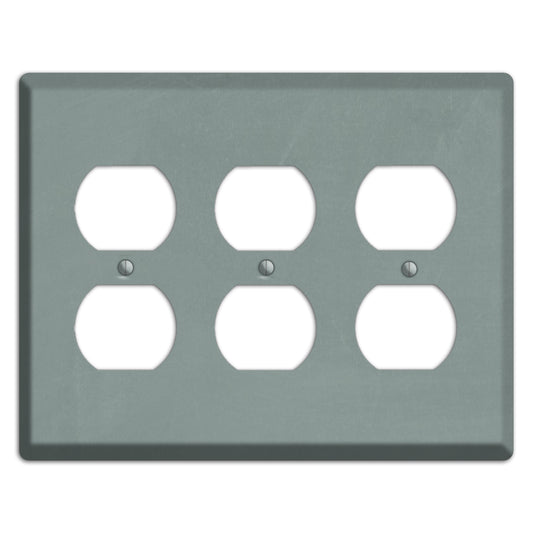 Chalk Faded Gree 3 Duplex Wallplate