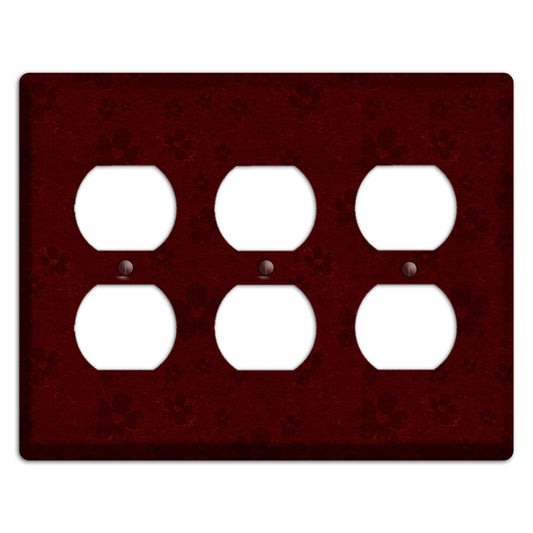 Maroon Grunge Suzani 2 3 Duplex Wallplate