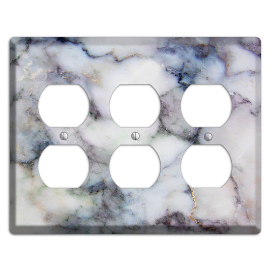 Bermuda Gray Marble 3 Duplex Wallplate