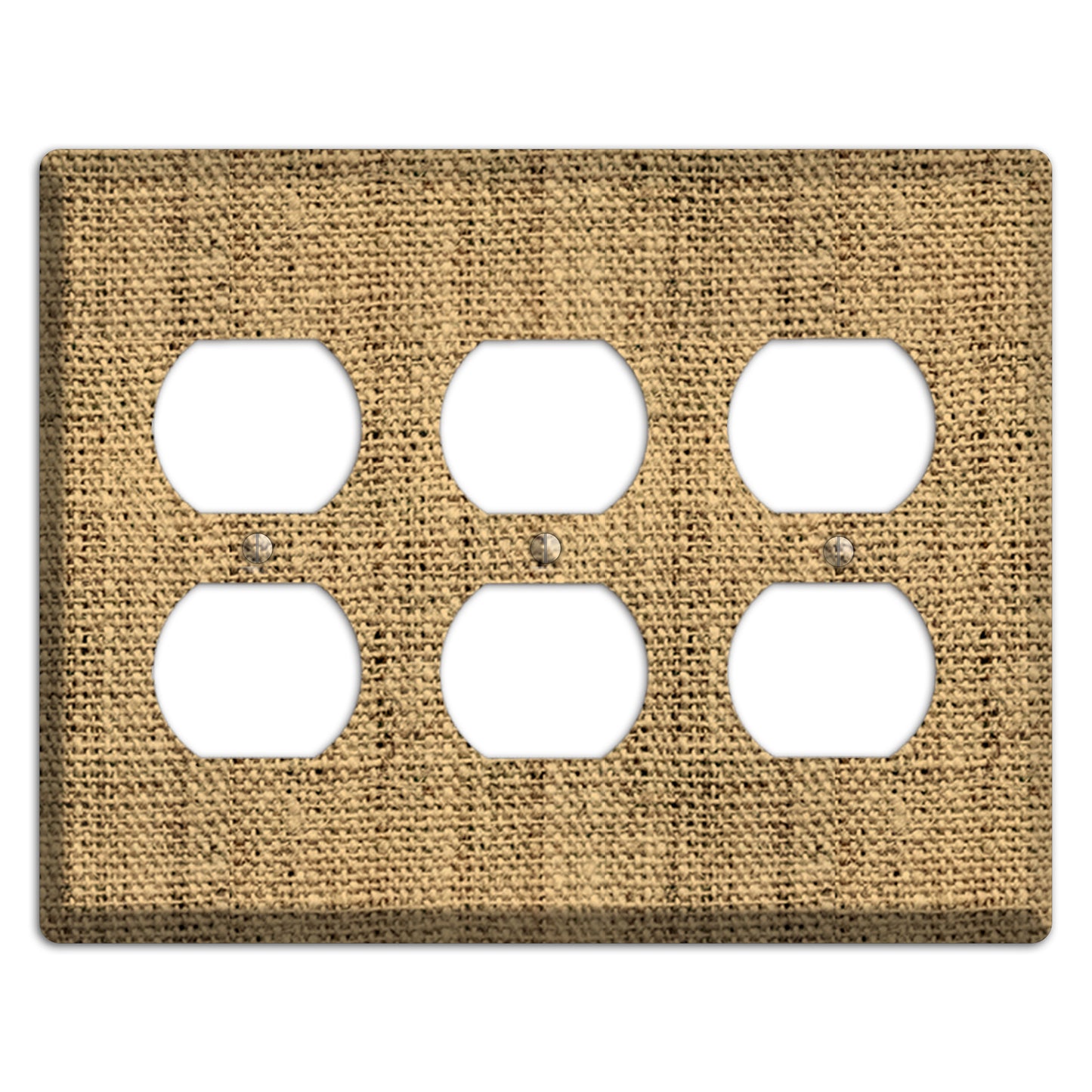 Teak Burlap 3 Duplex Wallplate