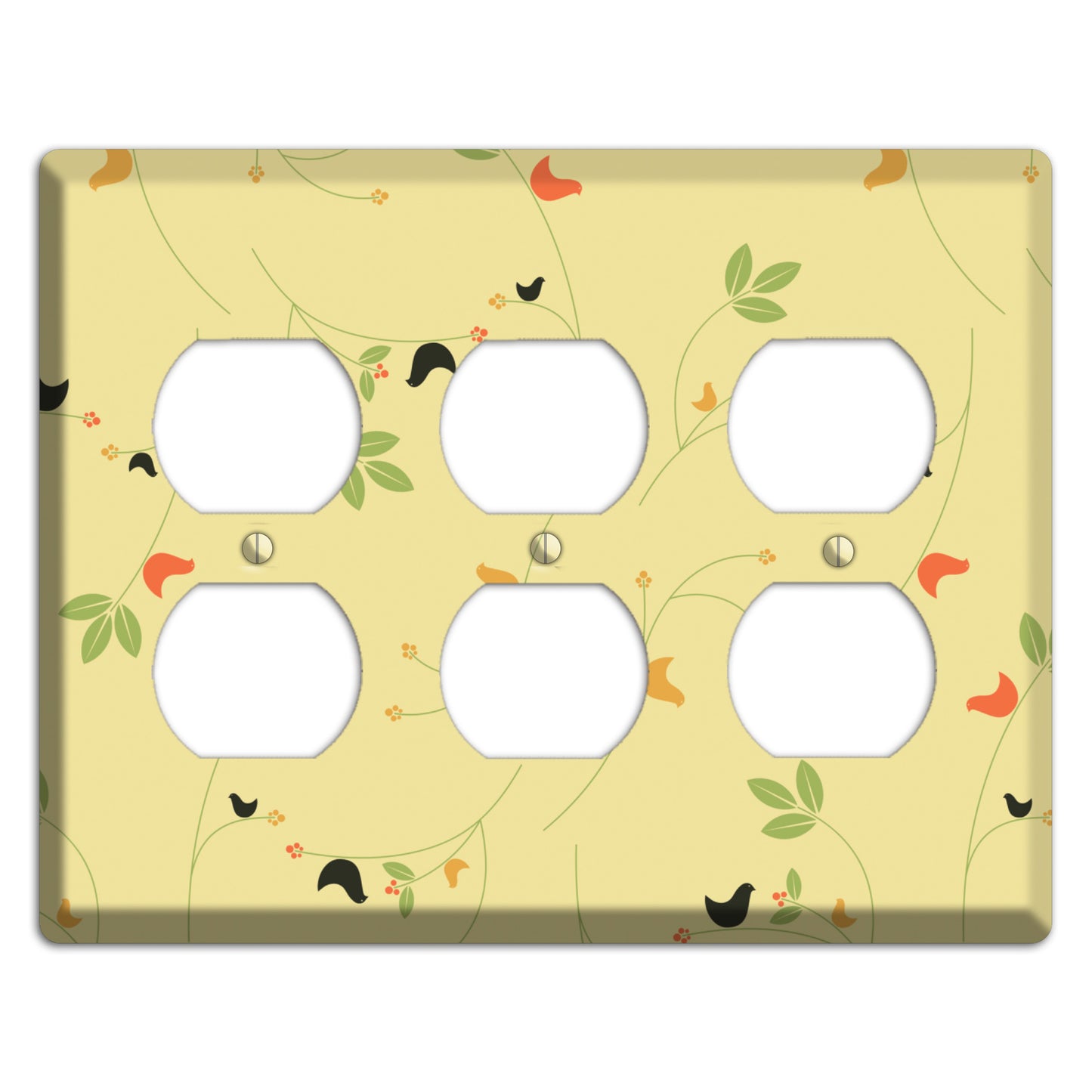 Delicate Yellow Flowers 3 Duplex Wallplate