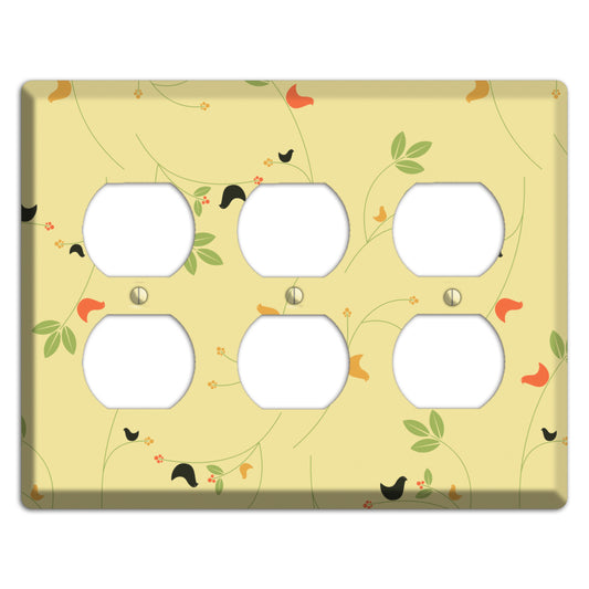 Delicate Yellow Flowers 3 Duplex Wallplate