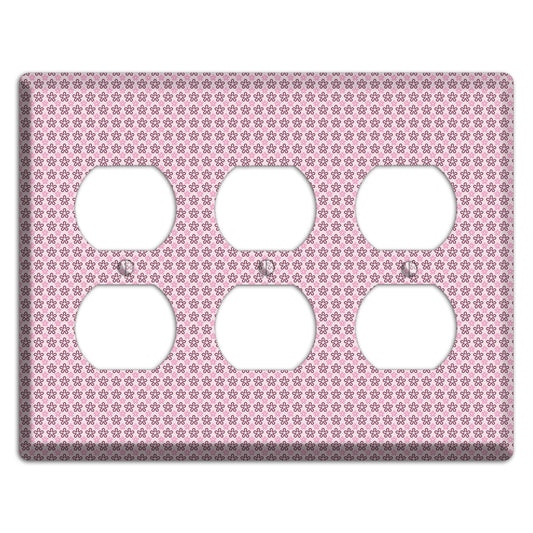 Pink Tiny Floral 3 Duplex Wallplate