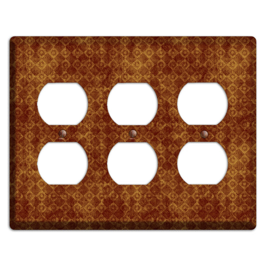 Maroon Diamond Circles 3 Duplex Wallplate